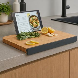 Elements Bamboo Cutting Board with Tablet Stand