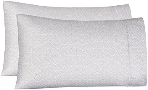 AmazonBasics Light-Weight Microfiber Pillowcases - 2-Pack, Standard, Grey Crosshatch