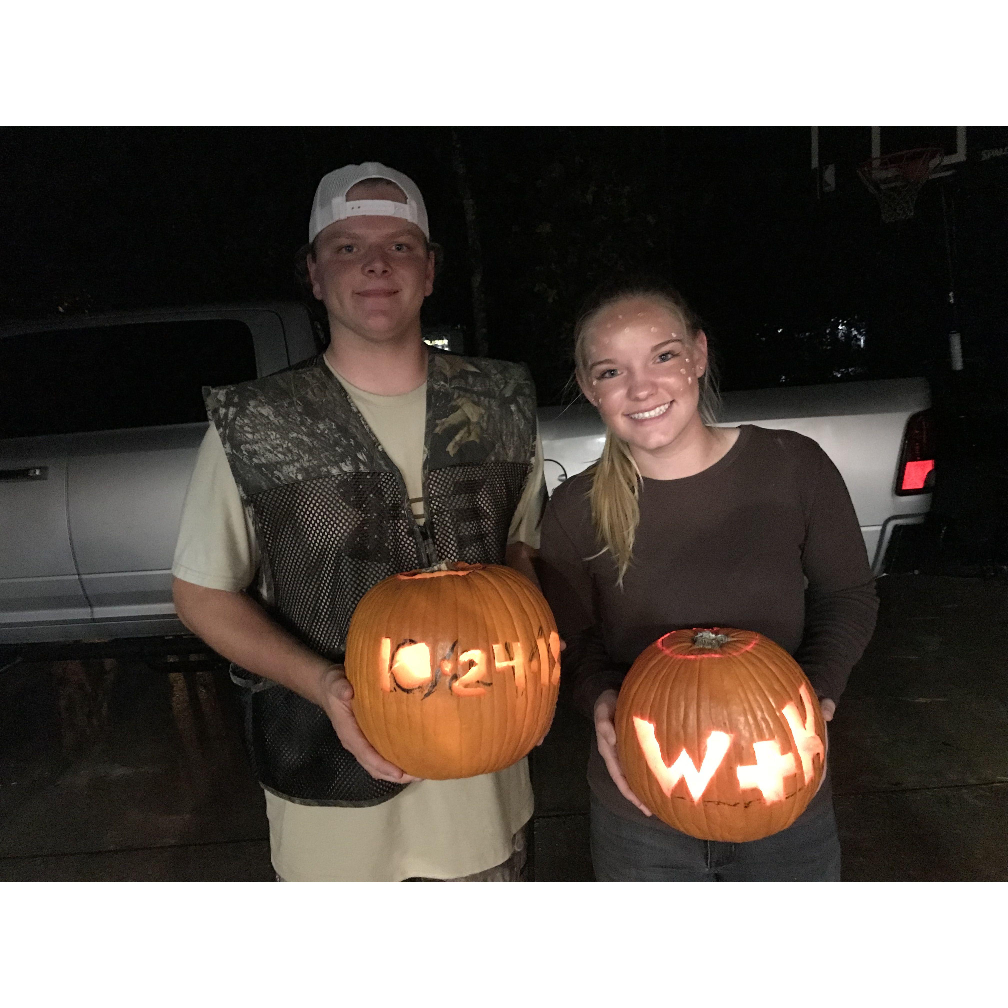Our first halloween together. I was a doe and he was a hunter