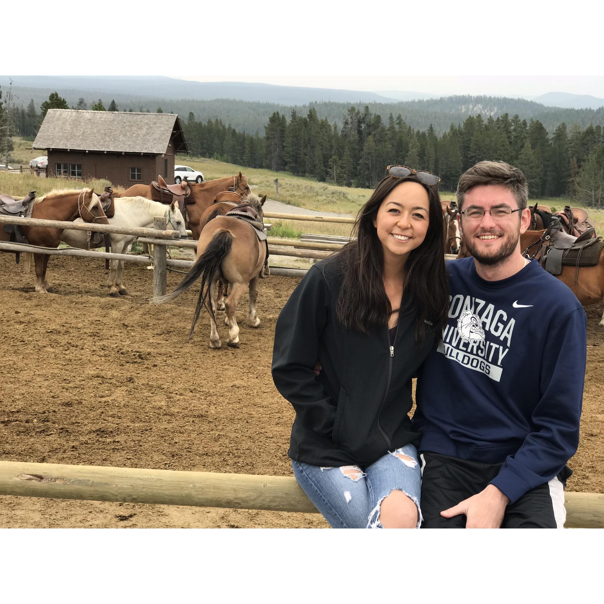 Katelyn took Mike on his first horseback ride.