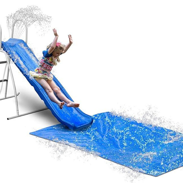 6' Water Wave Slide for Backyard Fun. Free Standing with Built in Adj. Water Sprinkler and Slide Tarp. 67" L x 46" W x 46" H, by XDP Recreation