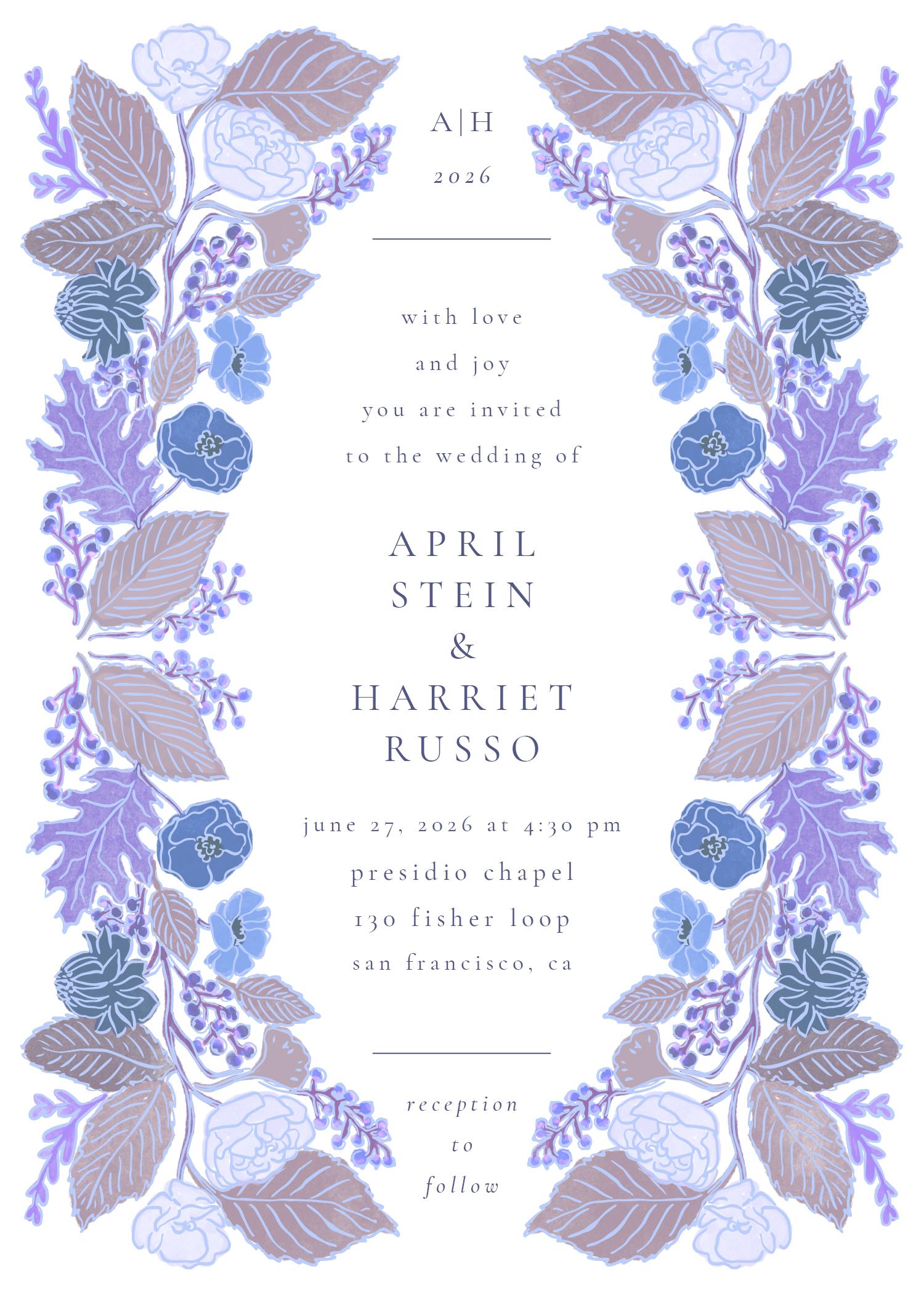 Elody Landscape | Darkest Teal | Zola Wedding Invitations