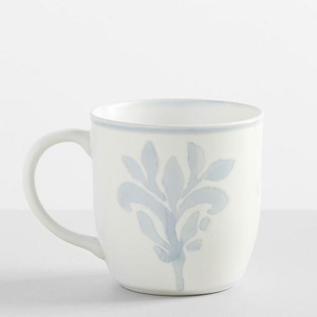 Chambray Tile Stoneware Mugs, Set of 4