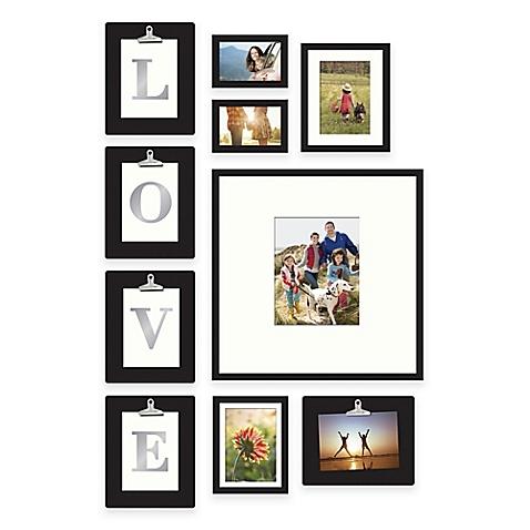 Wallverbs™ 10-Piece "LOVE" or "HOME" Clipped Letter Frame Set in Satin Black
