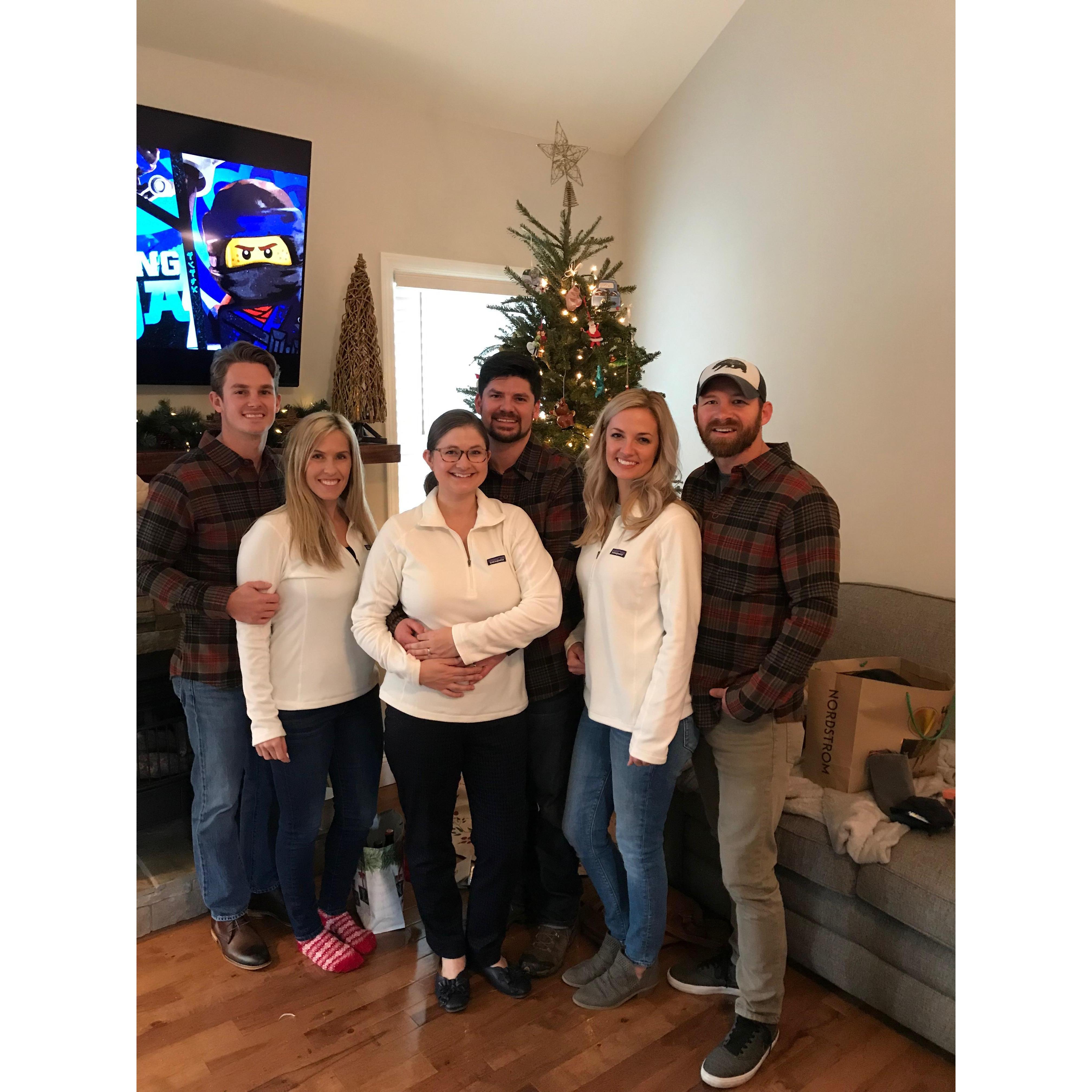 Christmas with Elise's family. Bradley, Ashley, Lauren, JR, Elise and Casey. 2019