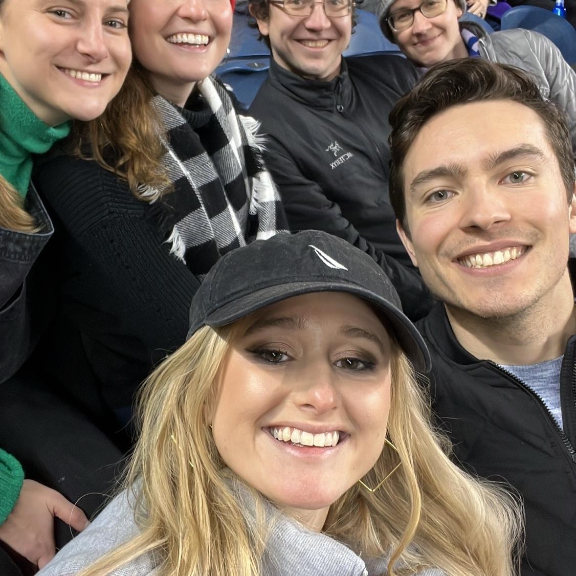 First time Dan met some of Petra's friends at an XFL game in Seattle.