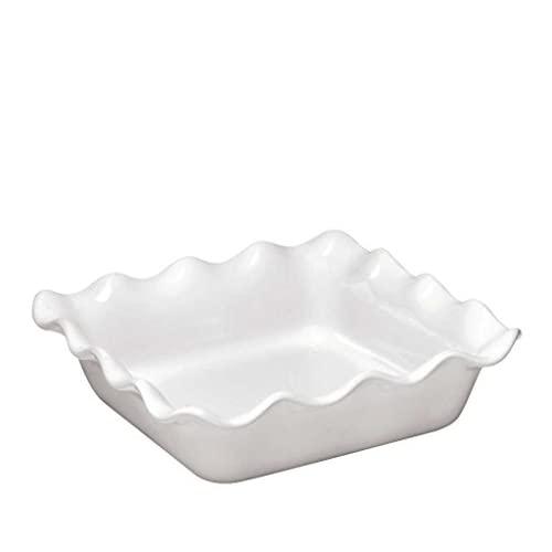 Emile Henry Urban Square Baking Dish - Ruffled - White