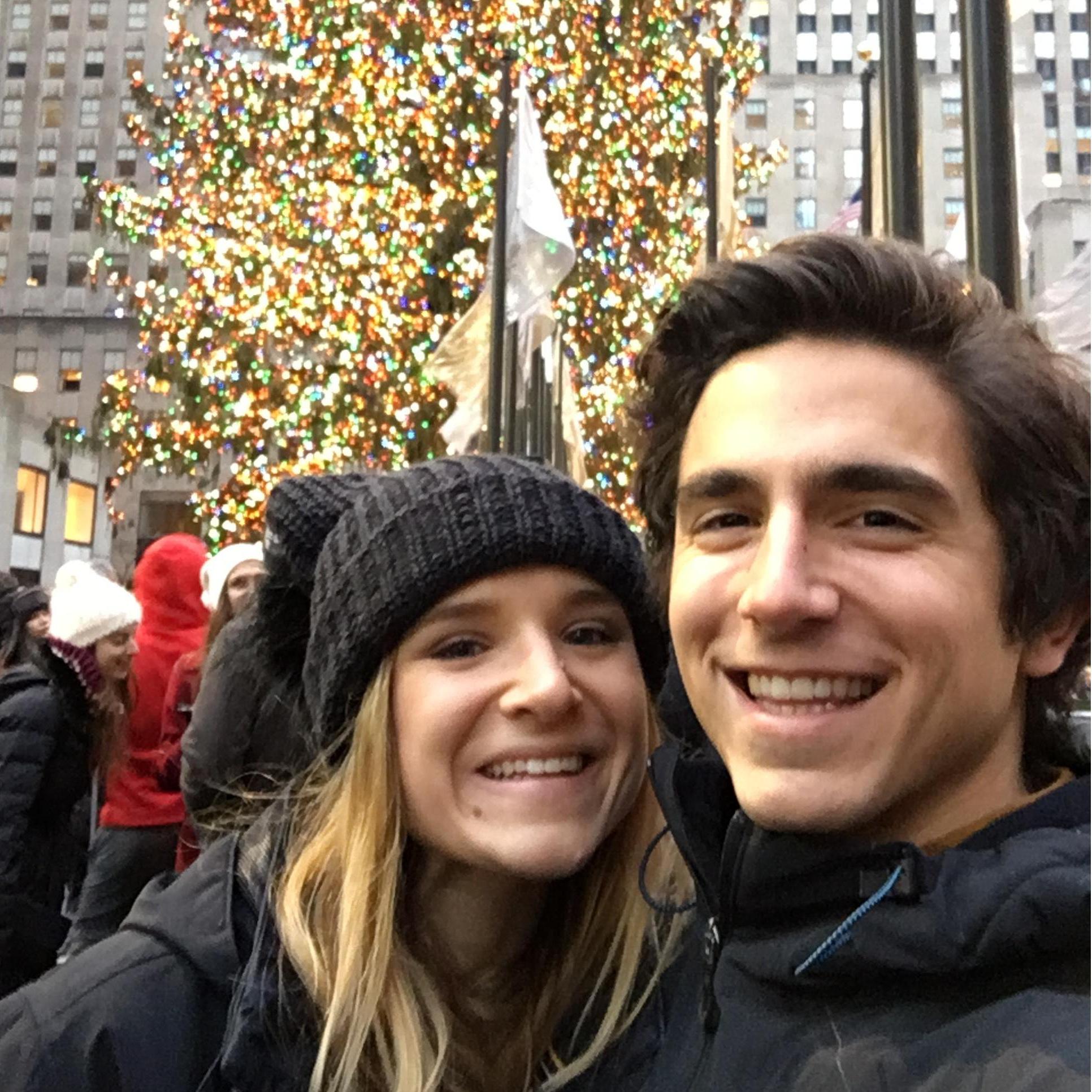 Joe surprising Sarah with Jersey Boy tickets around Christmas time.