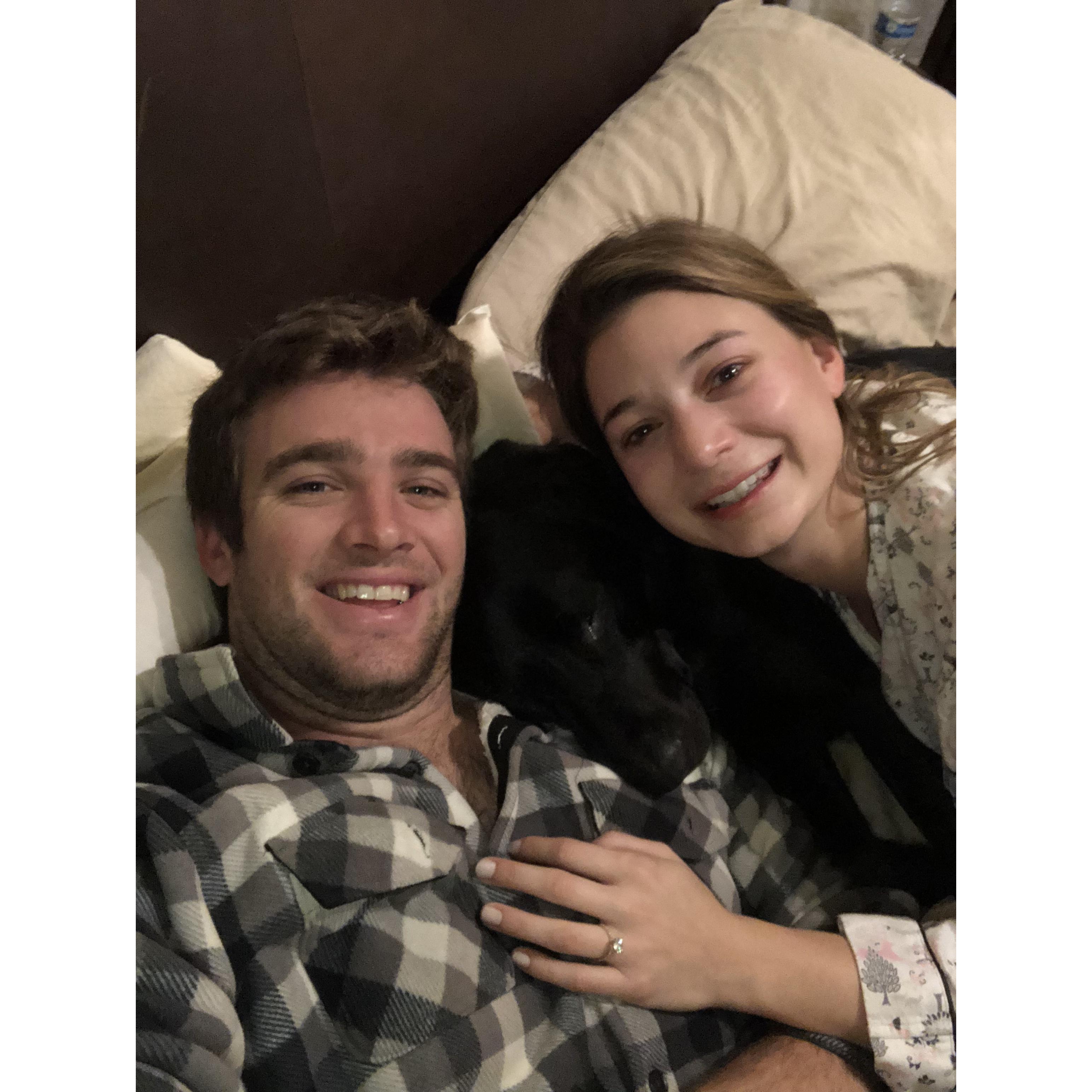 Minutes after the proposal, Remi made sure to make his way in.