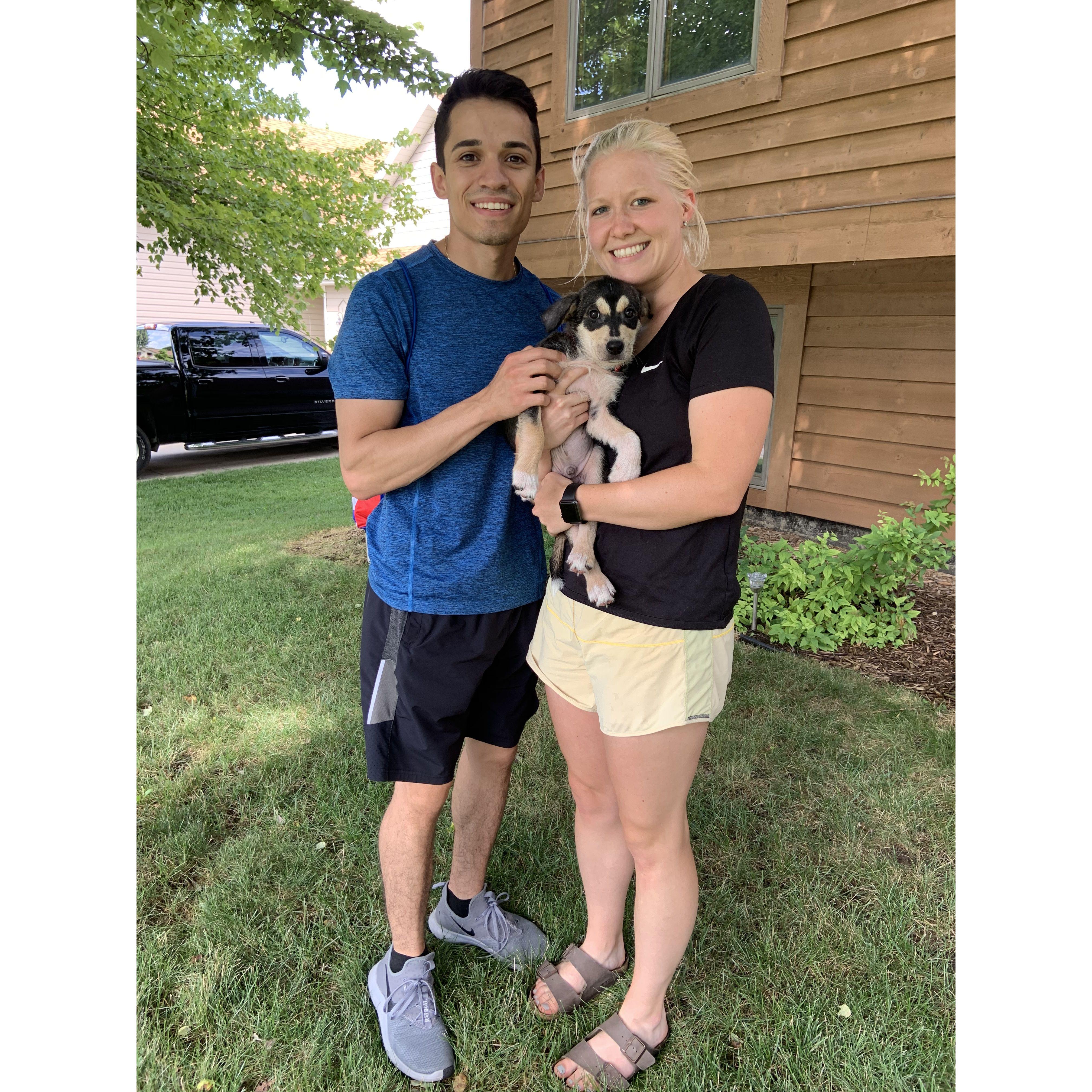 Our first day with Winston!