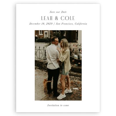 White Wedding Digital Save the Date - Glen Photo
