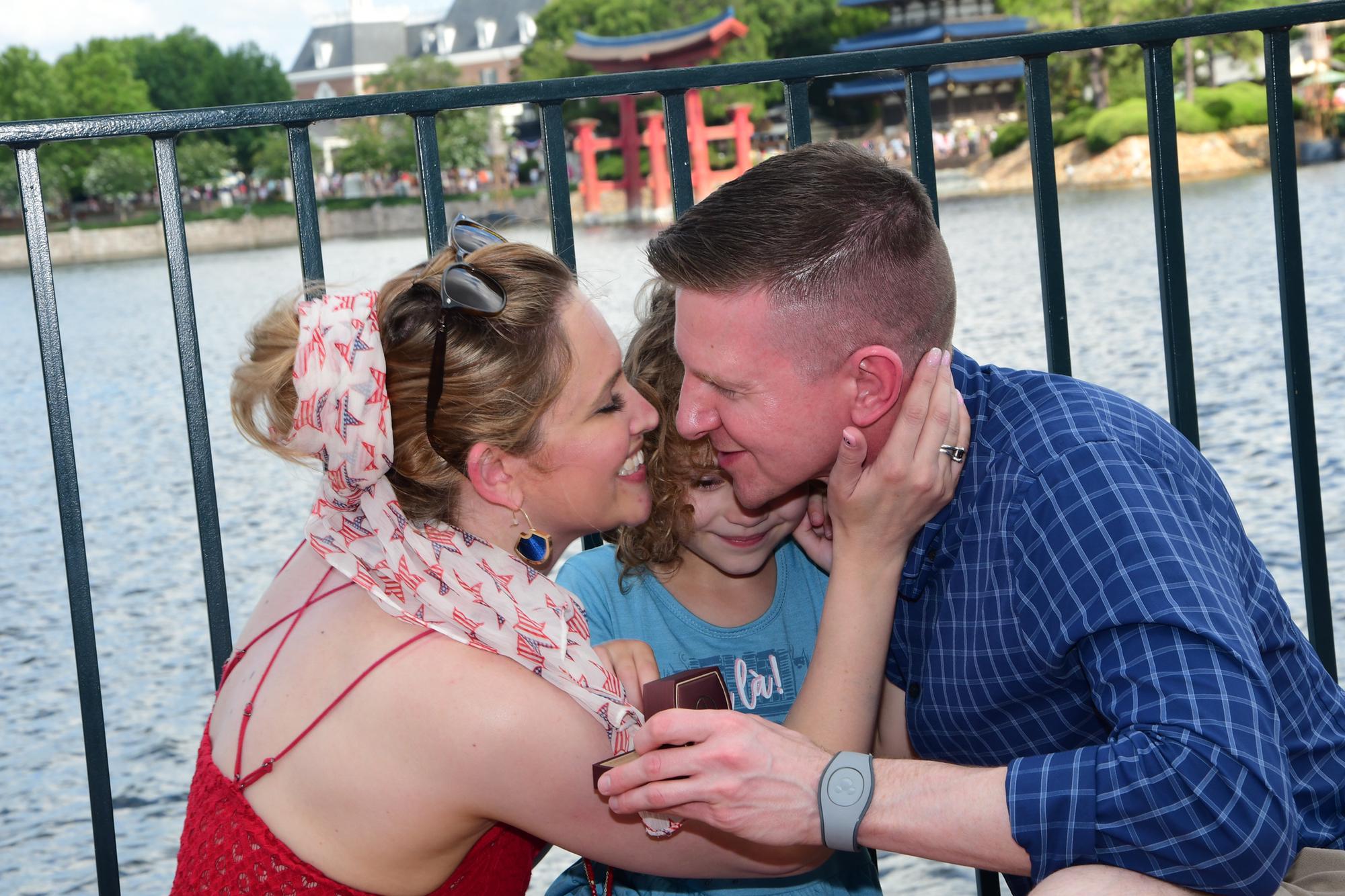 May 31, 2021: John PROPOSES!!! With both our families present and Keira very much in on the secret, John proposed on the bridge between the UK and France in Epcot in Disney World!!