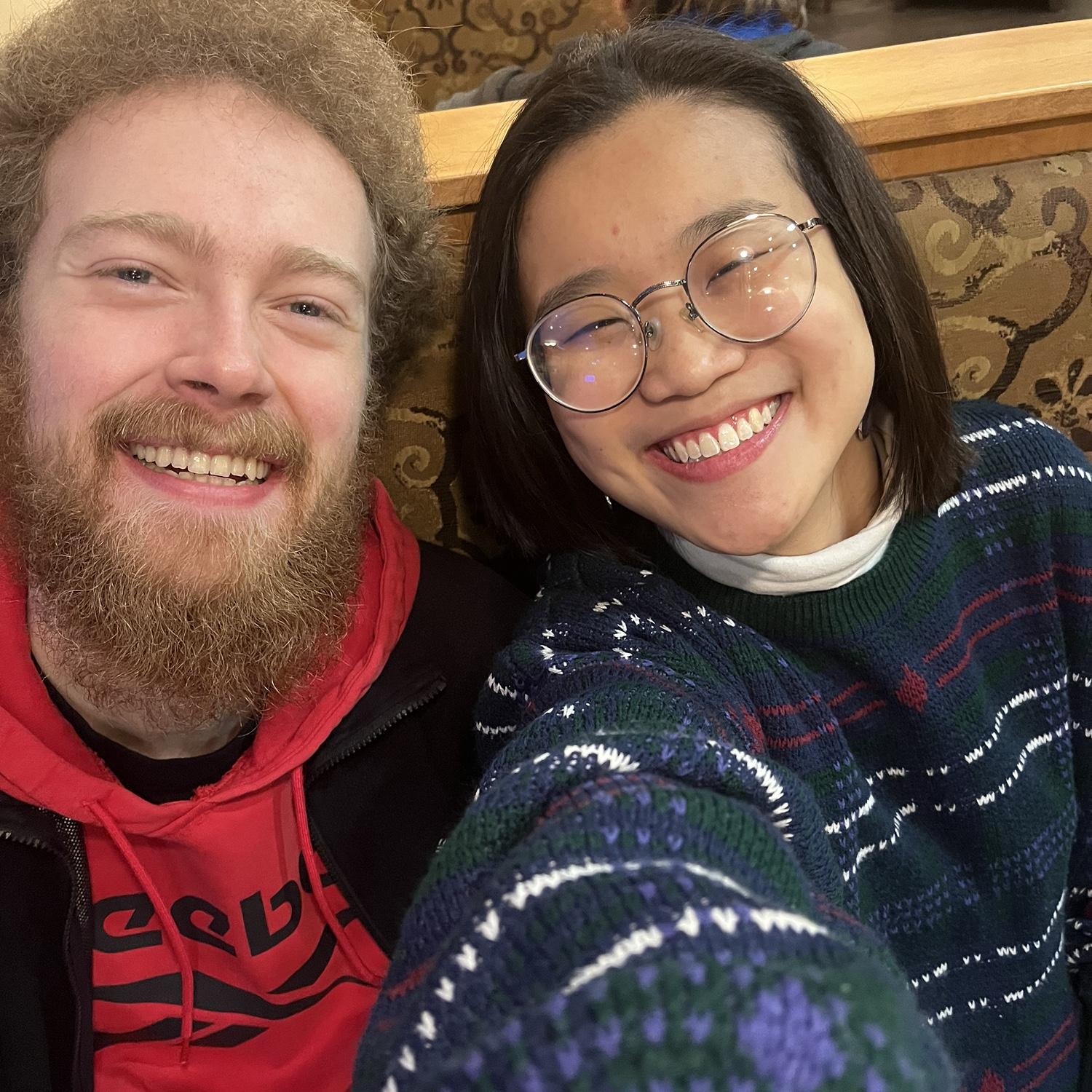 Our first official date (at 6:30 a.m.)! We ate bagels before Garrett had class.