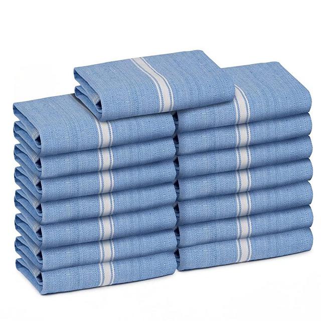 Zeppoli Classic Kitchen Towels 15-Pack - 100% Natural Cotton Dish Towels - Reusable Cleaning Cloths - Super Absorbent - Machine Washable Hand Towels - 14” x 25”