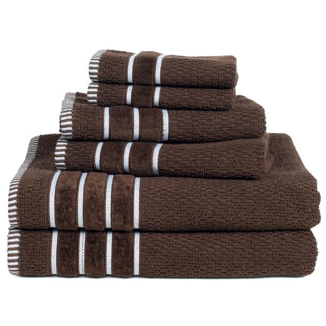 6pc Combed Cotton Bath Towel Set Chocolate - Yorkshire Home