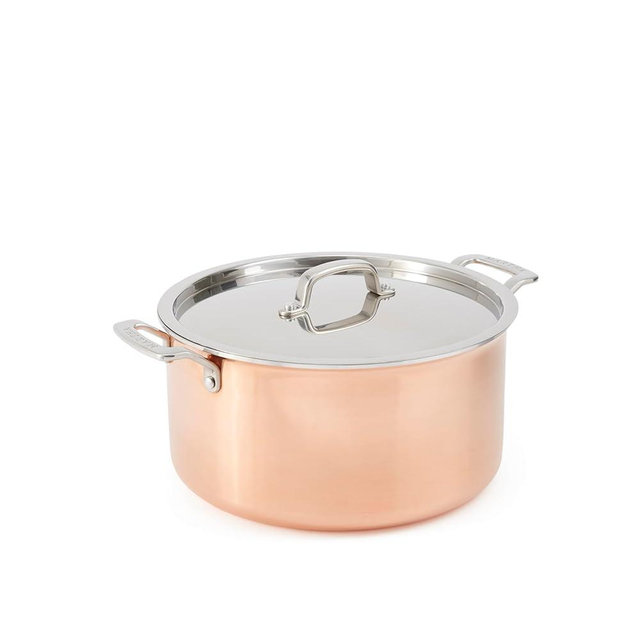 Martha by Martha Stewart 8-Quart Stainless Steel Stock Pot w/Lid - Copper Exterior/Satin Interior