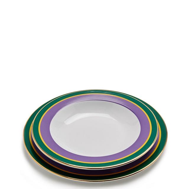 Soup & Dinner Plate 2 Piece Set Rainbow Viola in Porcelain