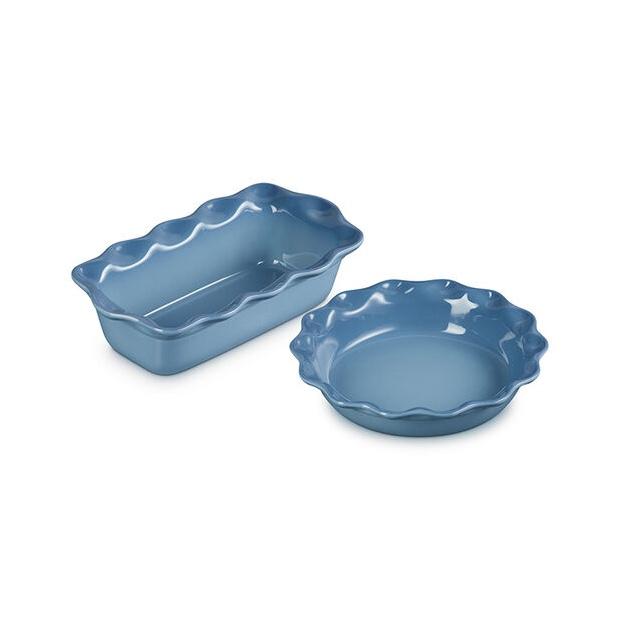 Heritage Pie Dish and Fluted Loaf Pan Set - Chambray