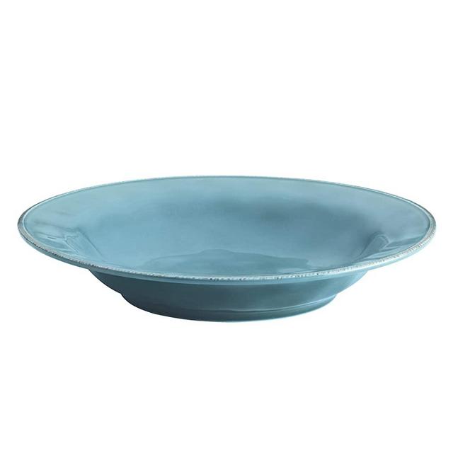 Rachael Ray 47920 14" Round Stoneware Serving Bowl, 14 Inch, Agave Blue