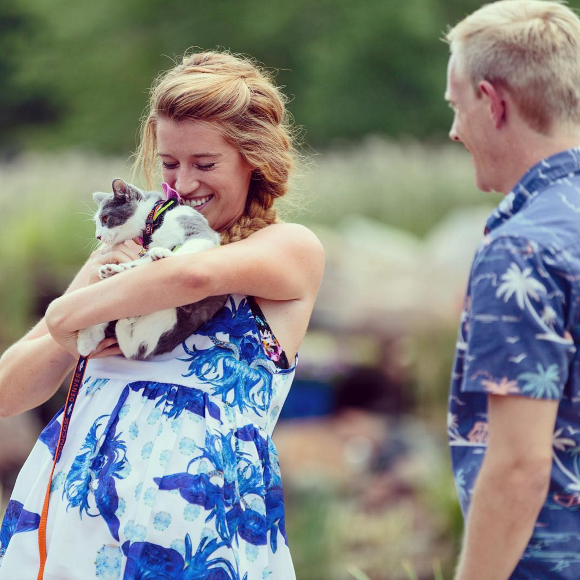 Aaron surprised Kristen with a CAT!