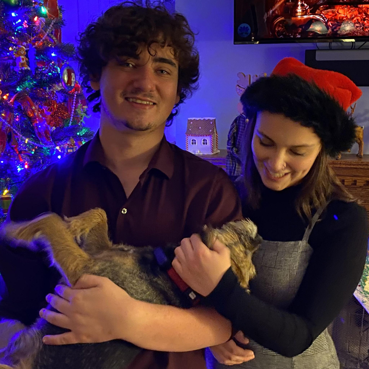 Christmas 2021, our first Christmas together! (featuring Axl, Kieran's family dog)