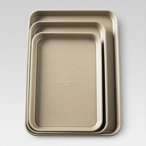 Set of 3 Cookie Sheet - Gold - Threshold&#153;