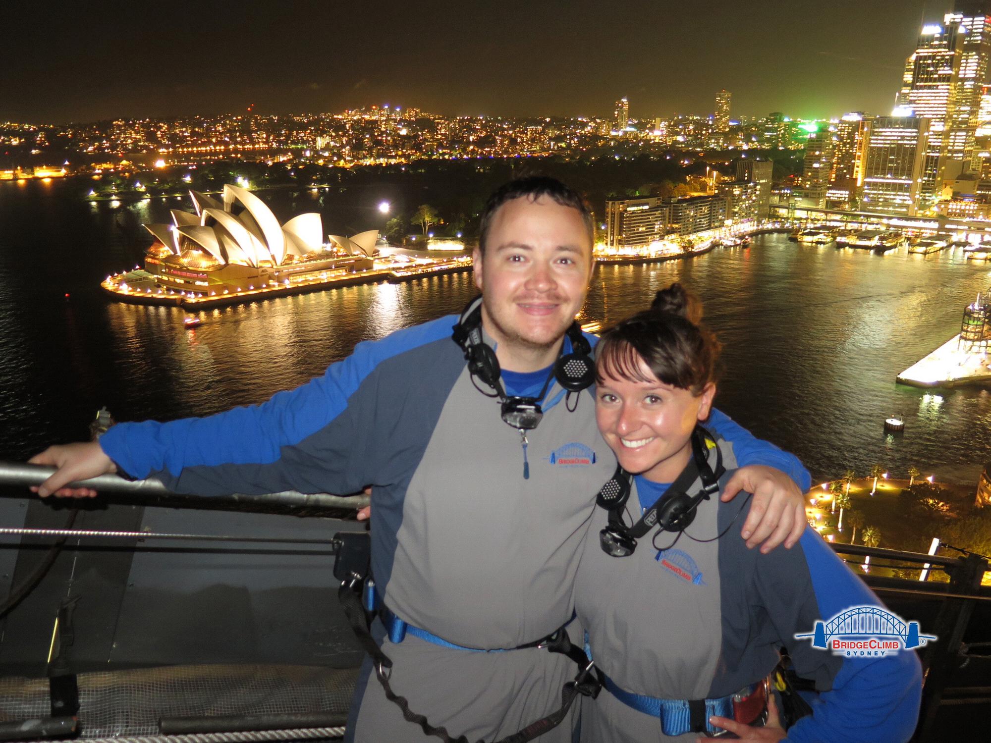 On top of the Sydney Harbor Bridge.