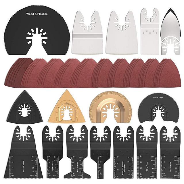 66pcs Oscillating Tool Blades, Oscillating Multitool Saw Blades Accessories Kit for Fein Multimaster, Bosch, Makita, Milwaukee, Rockwell, Ryobi, Craftsman, Ridgid