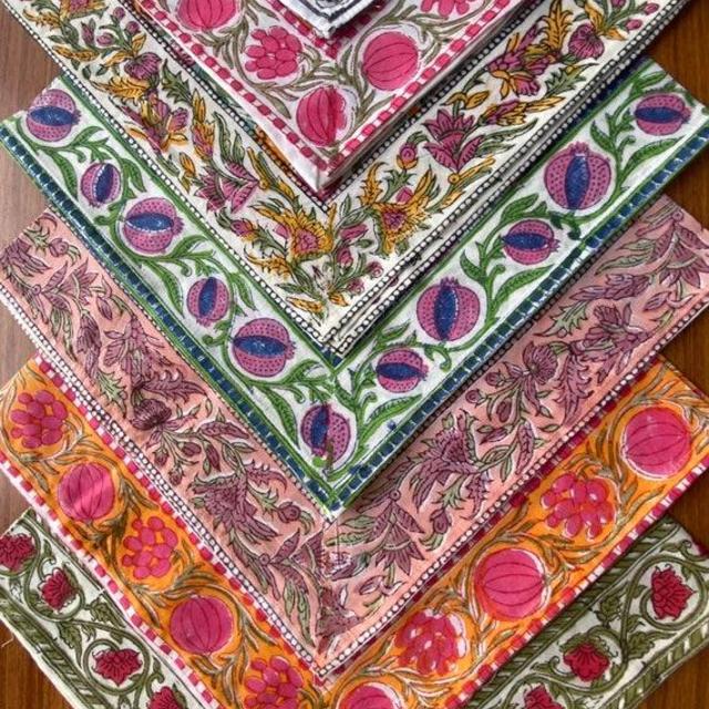 Indian Hand Block Printed Mix Bag of Napkins, Cotton Cloth Napkins, Dinner Napkin, Gift for Her Mom Friend Housewarming, Set of 4,6,12,24,48