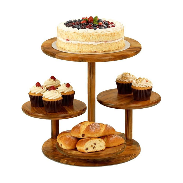 Efulycozyy Cupcake Stand, 4 Tier Cupcake Tower Stand for 50 Cupcakes, Wood Cake Stand, Wedding Cake Stands, Cupcake Display Stand, Cup Cake Tower Stand for Birthday Anniversary Party Decoration
