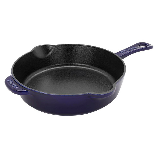 STAUB Cast Iron 8.5-inch Traditional Deep Skillet - Dark Blue
