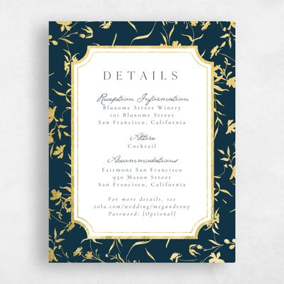 Deepest Teal, Blue Wedding Enclosure - Vasara Foil