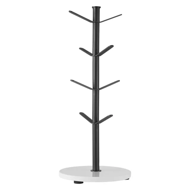 VEVOR Mug Holder Tree with Marble Base, 8 Hooks Coffee Cup Holder for Counter, Carbon Steel Mug Tree Cup Rack Stand, Matte Black