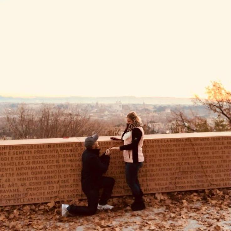 Jonathan proposed in Rome, December 23rd, 2017 after watching the sun rise on a hill top overlooking the city. <3