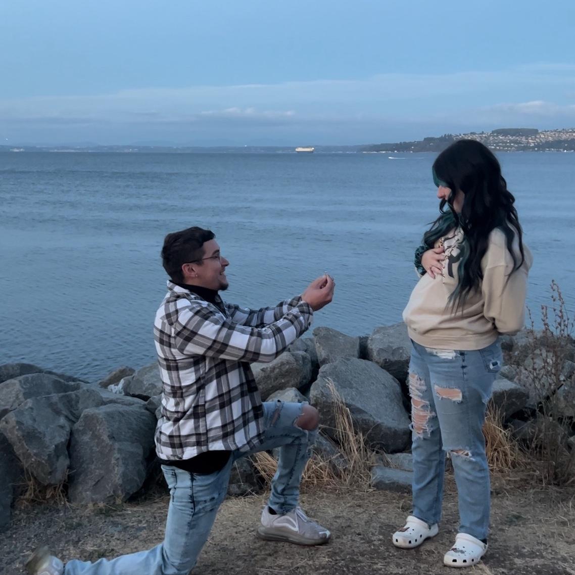 The day we got engaged, this was also right before our four year anniversary