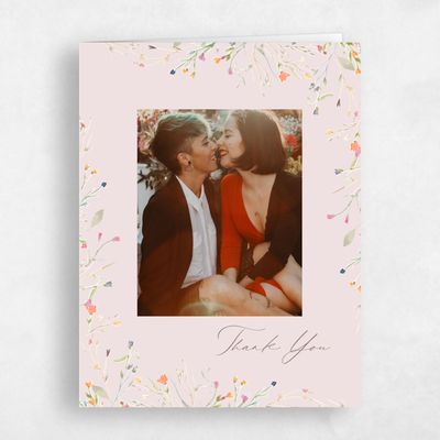 Light Mauve, Pink Wedding Thank You - Caramella Photo