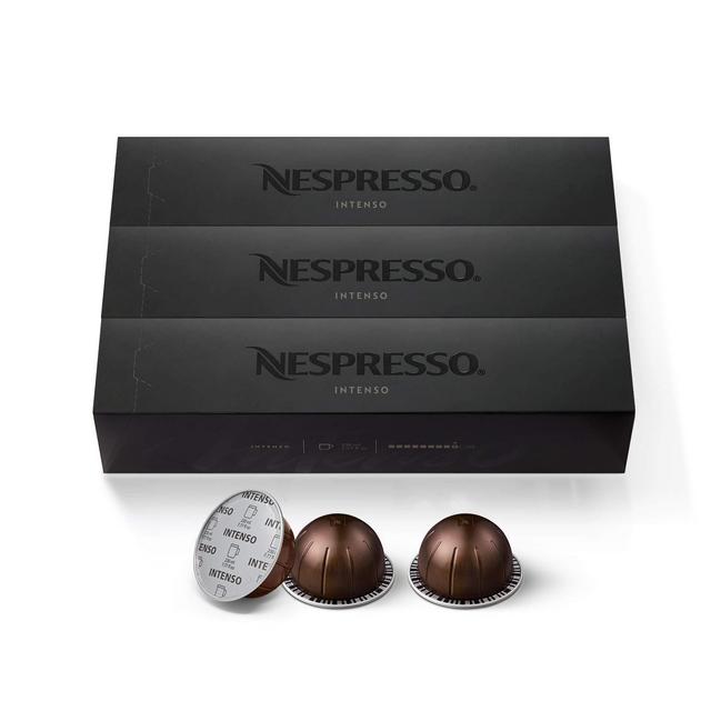 Nespresso Capsules VertuoLine, Intenso, Dark Roast Coffee, 10 Count (Pack of 3)