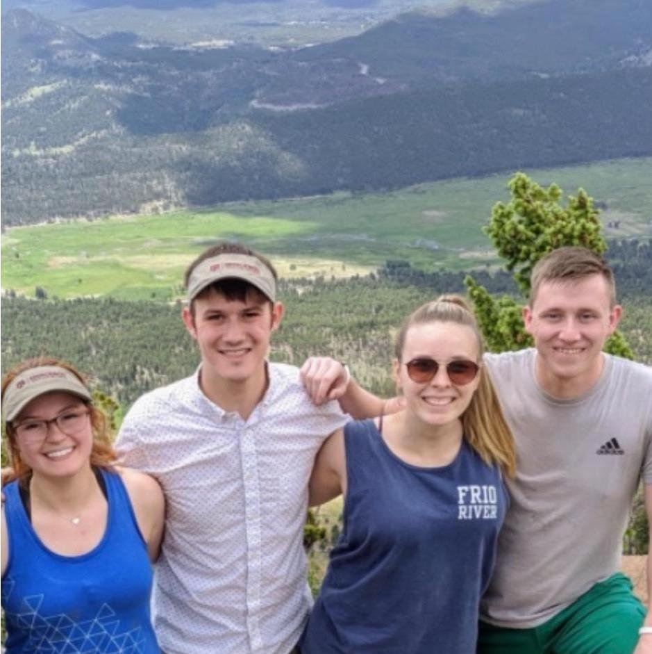 Bethany, Quinton, Kayla, and Tyler hiking in Colorado