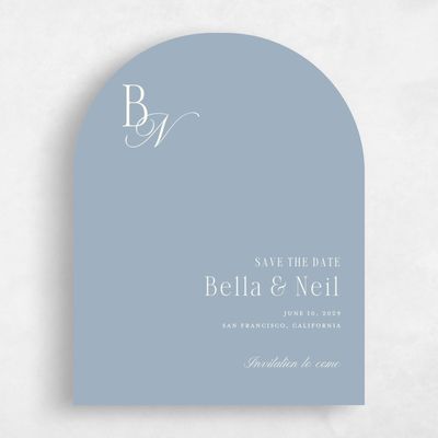 Blue Arch Wedding Save the Date - Roscana Portrait