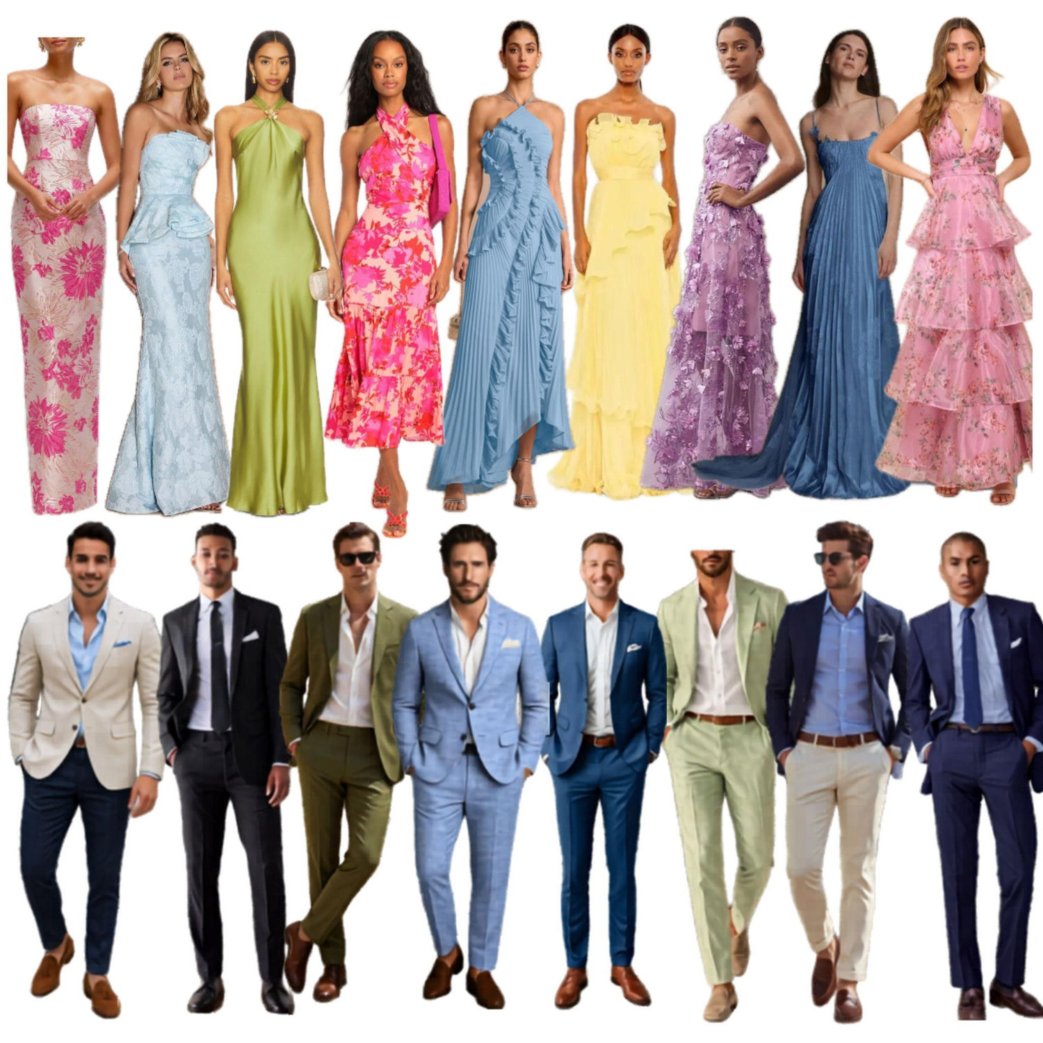 We request formal attire. Think formal silhouettes with a summery twist—bright colors, light fabrics, and floral or playful patterns are perfect, but please wear whatever you are comfortable in!