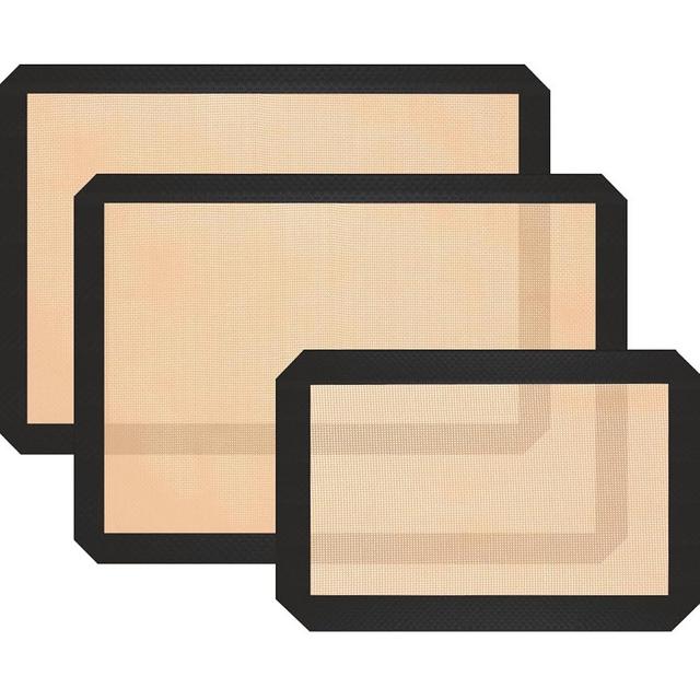 Silicone Baking Mat, 3 Pack Reusable Baking Mat, Non-Stick, Food Safe Silicone Mats for Baking, Oven Baking Sheet for Making Cookies, Macaroons, Bread
