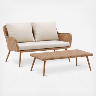 Landon 2-Piece Outdoor Wicker Conversation Set