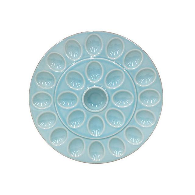 Casafina Cook & Host Collection Stoneware Ceramic Deviled Egg Serving Platter 13.25", Blue