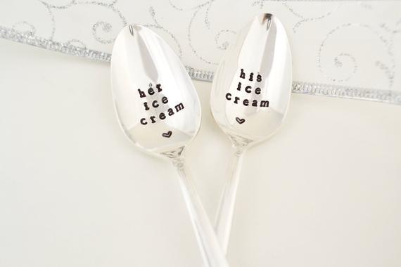 His & Her Ice cream spoons