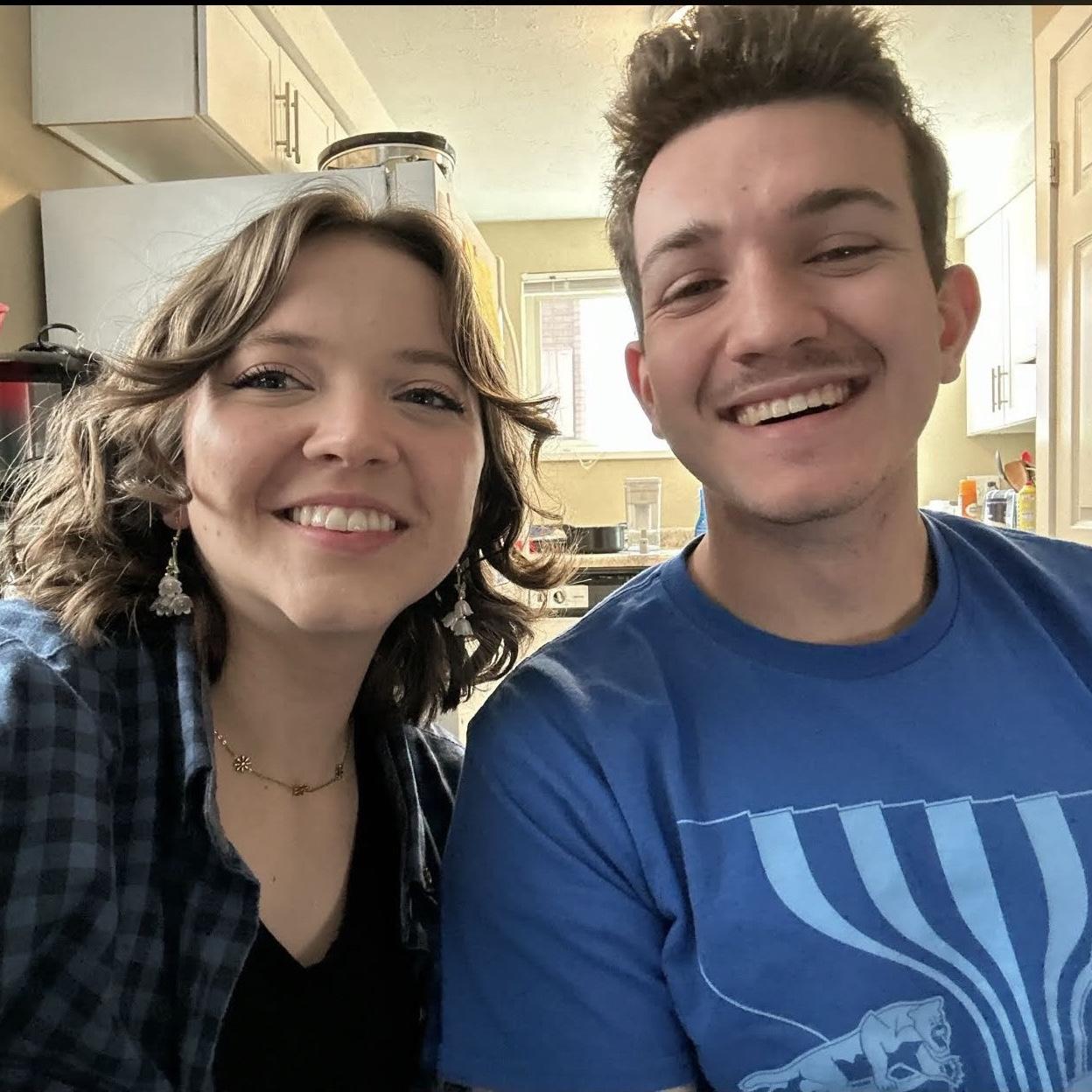 April 2025 Emma and Caleb having a homework date night (very common occurrence for years to come)