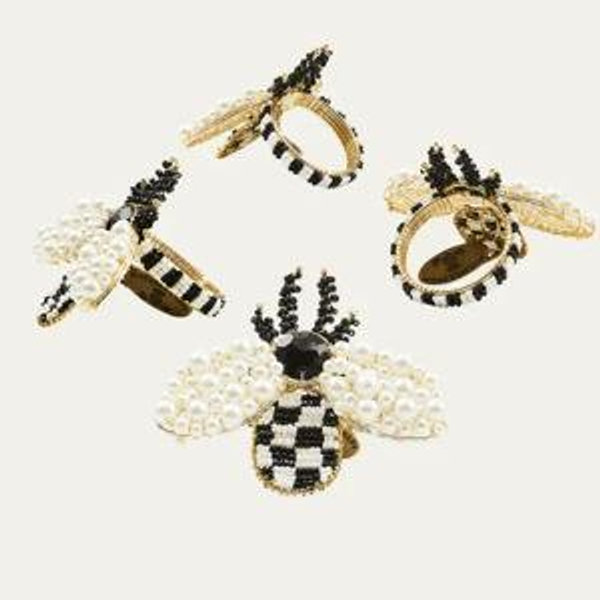Bee Napkin Rings, Set of 4