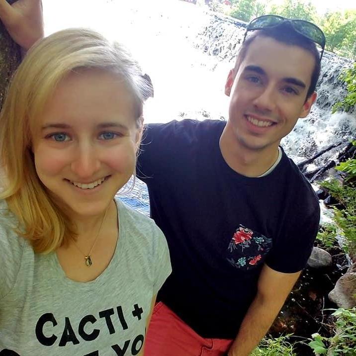 Picnic by a waterfall