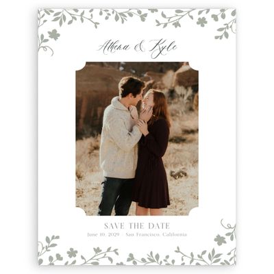 Pale Sage, Green Wedding Digital Save the Date - Ysabeau Photo