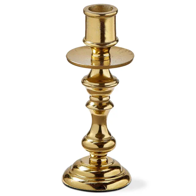 tagltd Gold Cast Aluminum Darion Taper Holder Candlestick Small 2.5L x 2.5W x 6.0H inches