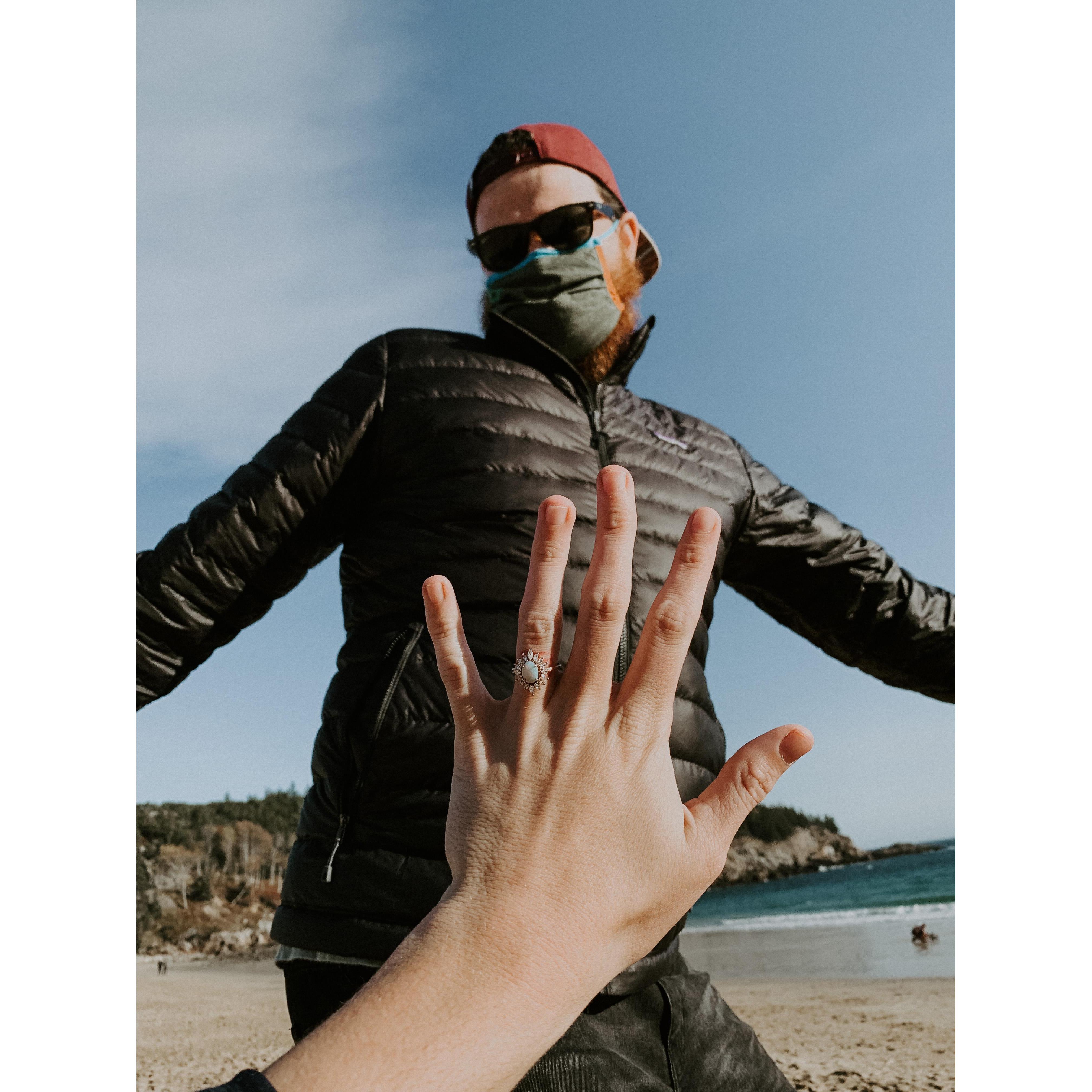 Weee engaged! Acadia National Park, Maine (2020